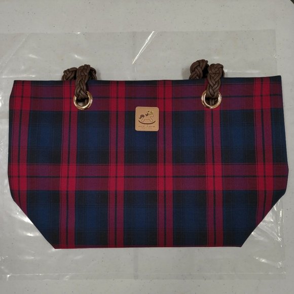 Waterproof Plaid Braided Woven Tote Shoulder Bag - Picture 9 of 13